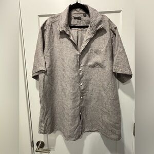 Saks Fifth Avenue Men's Gray Linen Shirt